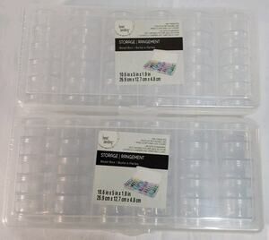 Bead Landing Storage Bead Box with 6 Container Stacks W/5 Jars Each 2 Pack